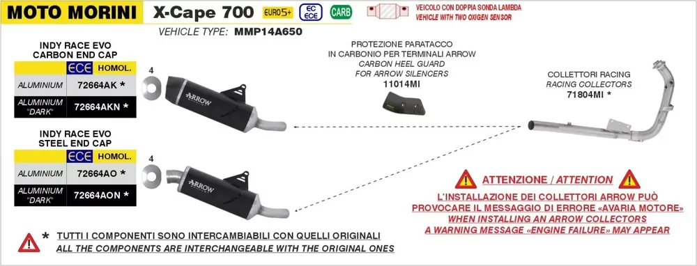 Top-Angebot ARROW Carbonabdeckung passend für MOTO MORINI X-CAPE 700 2025