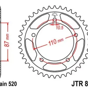 Kettenrad 41Z 520 SW Innen Ø 87 Lochkreis 110 passend für Suzuki Billig