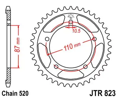 Kettenrad 41Z 520 SW Innen Ø 87 Lochkreis 110 passend für Suzuki Billig
