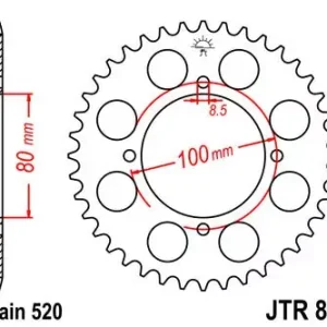 Kettenrad 39Z passend für Suzuki Modelle Ø 80 mm Lochkreis 100 Direktkauf