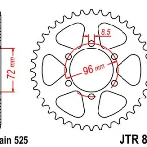 Top-Angebot Kettenrad 39Z 525 SI passend für Suzuki TS 250