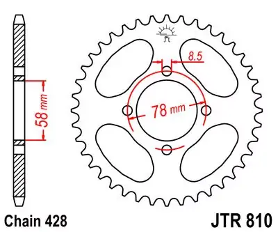 Preisknaller Kettenrad 46Z 428 SW Innen Ø 58 Lochkreis 78