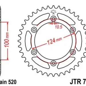 Top-Preis Kettenrad 41Z 520 SW Innen Ø 100 Lochkreis 124