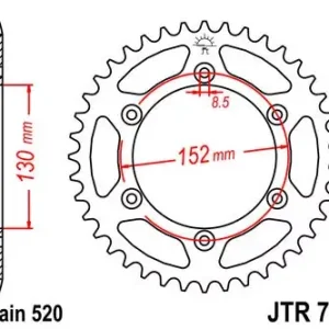 Billig Kettenrad 46Z 520 SW Innen Ø 130 Lochkreis 152 passend für Aprilia RXV & SXV
