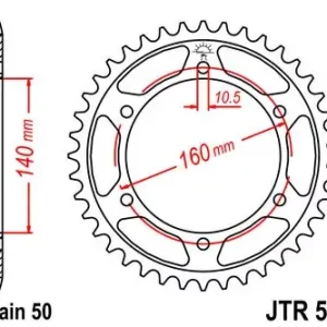 Echt Kettenrad 48Z 530 SI Innen Ø 140 Lochkreis 160