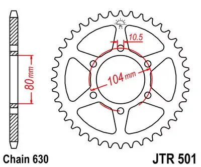 Kettenrad 33Z 630 SI Innen Ø 80 Lochkreis 104 Jetzt Kaufen