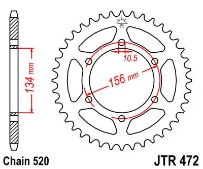 Kettenrad 40Z 520 SI Innen Ø 134 Lochkreis 156 passend für Kawasaki KR-1 / KR-1S Knallerangebot