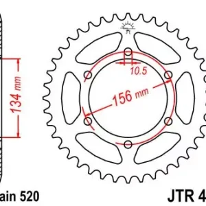Ausverkauf Kettenrad 41Z 520 SW Innen Ø 134 Lochkreis 156 passend für Kawasaki KR-1 / KR-1S