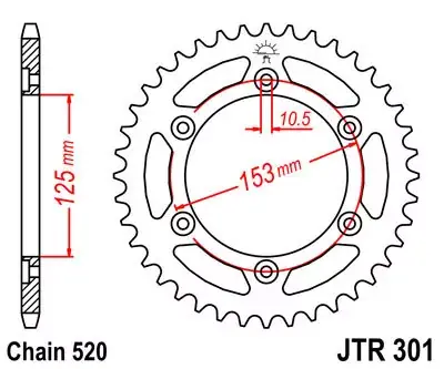 Markenware Kettenrad 39Z 520 SI passend für Honda XR und CRF