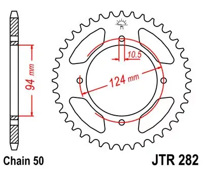 Kettenrad 34Z 530 SI Innen Ø 94 Lochkreis 124 Solange Der Vorrat Reicht