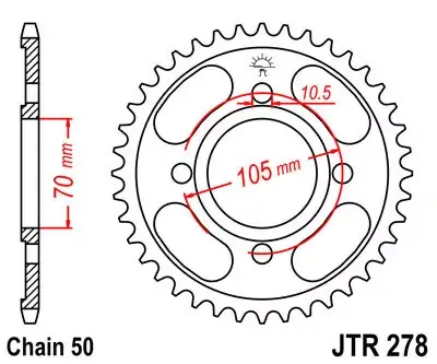 Saisonangebot Kettenrad 34Z 530 SI Innen Ø 70 mm Lochkreis 105 passend für Honda