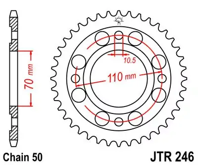 Kettenrad 37Z passend für 530 SI Innen Ø 70 mm Lochkreis 110 mm Abverkauf