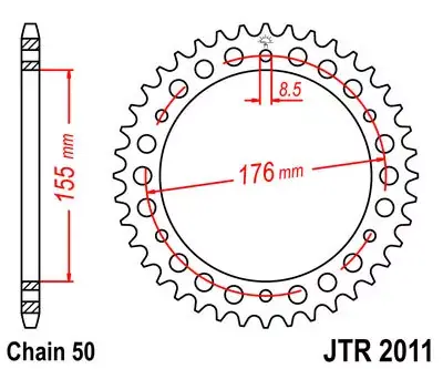 Kettenrad 44Z 530 Innen Ø 155 mm Lochkreis 176 mm passend für Triumph Modelle Billig
