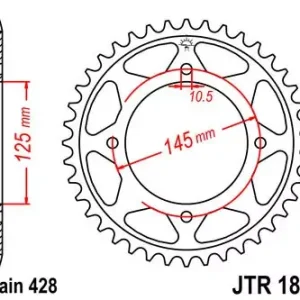 Versand Am Gleichen Tag Kettenrad 56Z 428 SW Innen Ø 125 Lochkreis 145 passend für Yamaha Drag Star