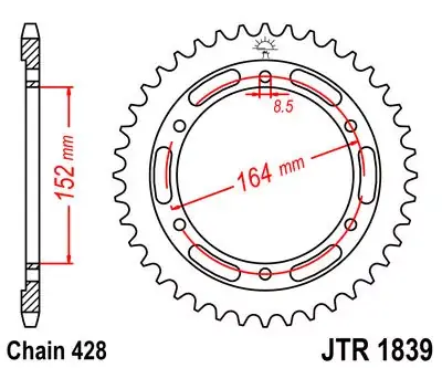Neu Kettenrad 58Z 428 SI passend für Yamaha SR 400
