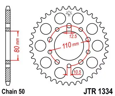 Markenware Kettenrad 39Z passend für 530 SI Innen Ø 80 Lochkreis 110