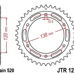Billig Kettenrad 36Z 520 passend für Honda CBR 250R / 300R