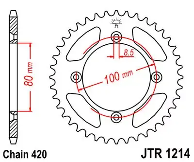 Garantierte Lieferung Kettenrad 46Z 420 SW Innen Ø 148 Lochkreis 170 passend für Honda CRF 70 F / XR 70 R