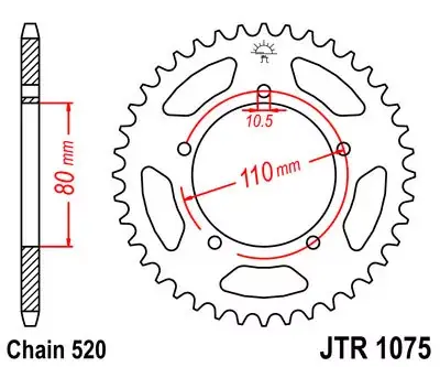 Jetzt Kaufen Kettenrad 36Z passend für 520 SW Innen Ø 80 Lochkreis 110