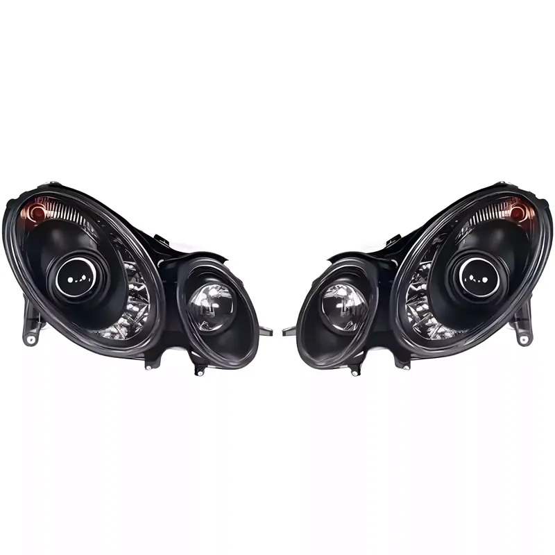 LED Scheinwerfer Set Klarglas Schwarz passend für Mercedes W211 (2002–2006) Markenprodukt