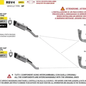 Letzte Chance ARROW Katersatzrohr Titan passend für Aprilia Tuono V4 1100, RSV 4 2025
