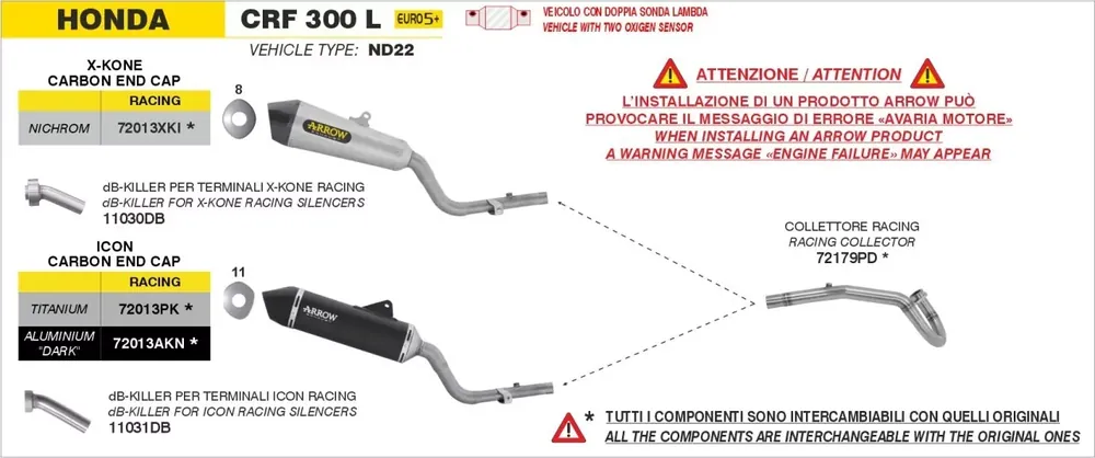 ARROW DB-Killer passend für Honda CRF 300 L 25-26 Jetzt Kaufen