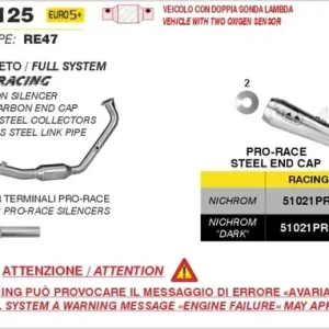 ARROW Komplettanlage ICON Edelstahl Schwarz passend für Yamaha YZF-R 125, MT 125 Billig