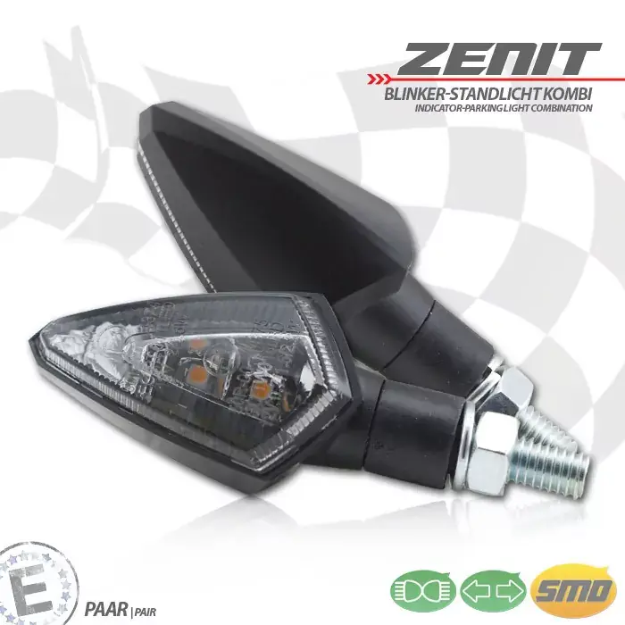 Günstig LED-Blinker Standlichtkombi "Zenit" schwarz getönt E-geprüft