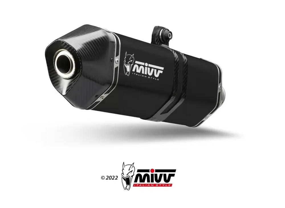 Neue Ware MIVV SPEED EDGE Edelstahl Schwarz Endschalldämpfer passend für ZONTES 703F 25-26
