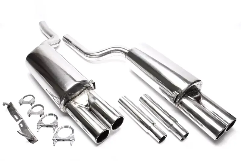 Sale TA Technix Edelstahlanlage 2x76mm rund gebördelt passend für Audi A6 Quattro Limousine & Avant Typ 4B