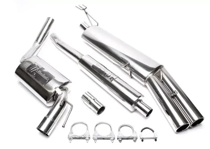 Markenware TA Technix Edelstahl-Sportauspuffanlage 2x76mm rund gebördelt passend für VW Passat 35I