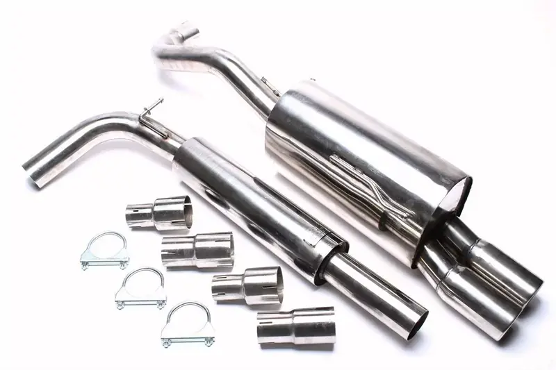 TA Technix Edelstahlanlage 2x76mm passend für Seat Arosa 6H, VW Lupo 6E/6X Nur Für Kurze Zeit