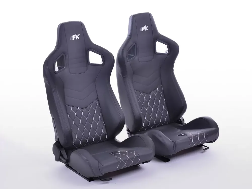 Top-Seller FK Sportsitze Halbschalensitze Set Stuttgart Kunstleder schwarz