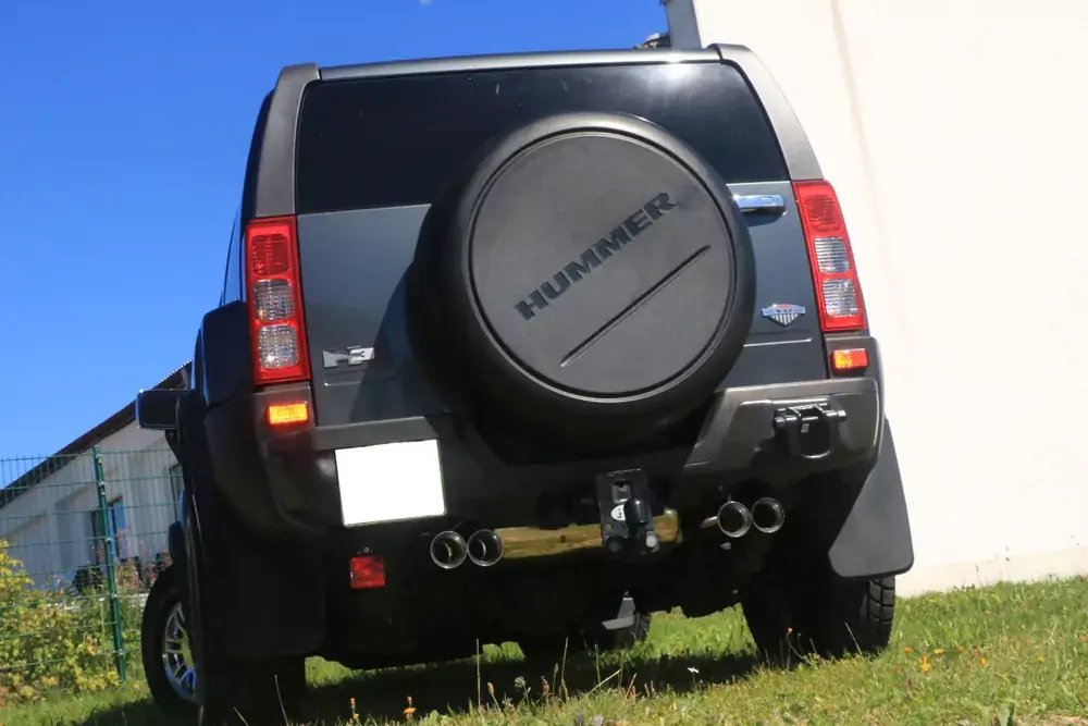 Sofort Bestellen FOX Endschalldämpfer passend für Hummer H3 5.3 – quer Ausgang rechts/links 2x100 Typ 24