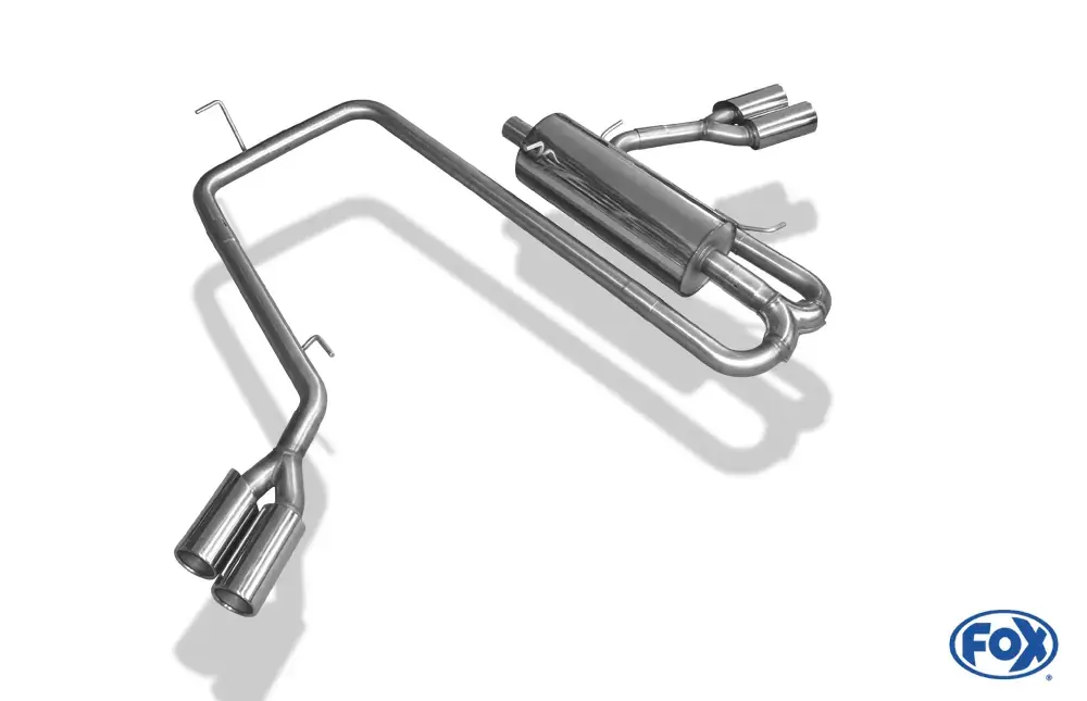 FOX Endschalldämpfer passend für VW Amarok 4x4 ab 2010 – 2x90 Ausgang rechts/links, Edelstahl Neu