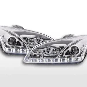 Billig Scheinwerfer Set Daylight LED chrom passend für Ford Focus 2005–2008