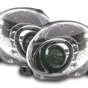 Bestpreis Scheinwerfer Set Daylight LED chrom passend für Fiat 500 ab 2007