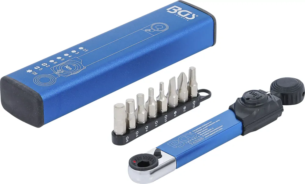 Kracherpreis Drehmomentschlüssel 2–10 Nm mit Bit-Satz 9-tlg.