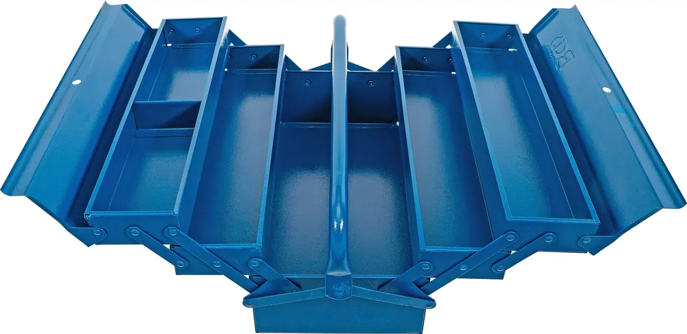 Garantierte Lieferung Metall-Werkzeugkasten leer 5 Fächer 420x200x200 mm