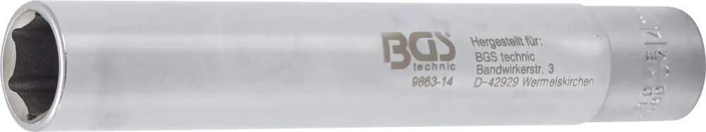 Heißes Angebot BGS Steckschlüssel-Einsatz Sechskant 14 mm extra tief, Antrieb Innenvierkant 10 mm (3/8")