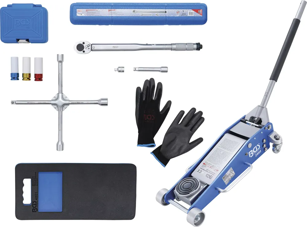 Radwechsel-Service-Satz mit Rangier-Wagenheber 2,5 t 10-tlg. Angebot