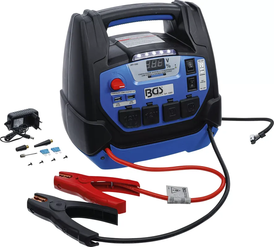 BGS Multifunktions-Starthilfegerät 5-in-1 mit 18Ah Powerstation und Kompressor Schnäppchen