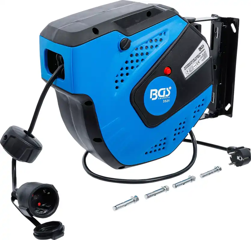 BGS Automatische Kabeltrommel 15 m mit Wandhalterung Solange Der Vorrat Reicht