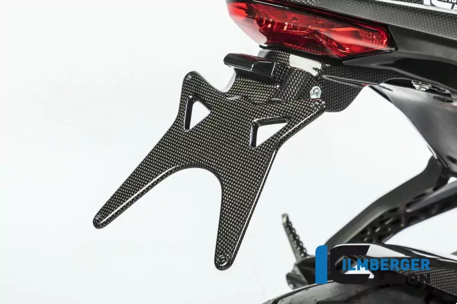 Zertifiziert Ilmberger Carbon Kennzeichenträger glanz Carbon passend für Ducati