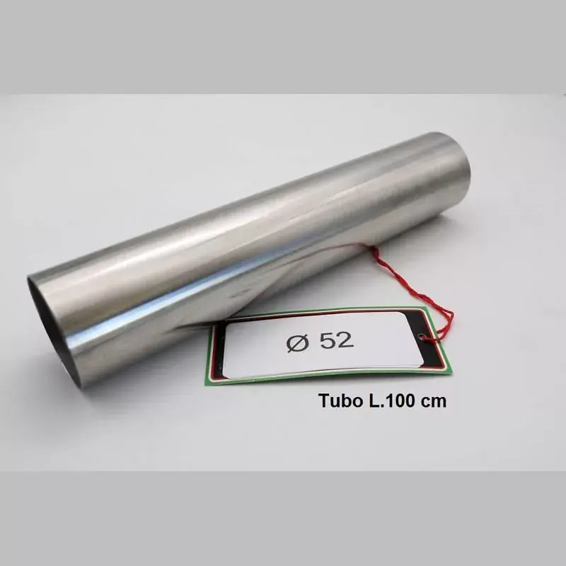 Markenware GPR Auspuffrohr Edelstahl passend für Cafe Racer – D.52mm x 1mm L.1000mm
