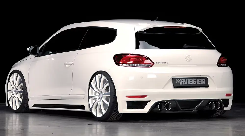 Begrenztes Angebot Rieger Endschalldämpfer 4x90mm Typ 14 aus Edelstahl passend für VW Scirocco 3