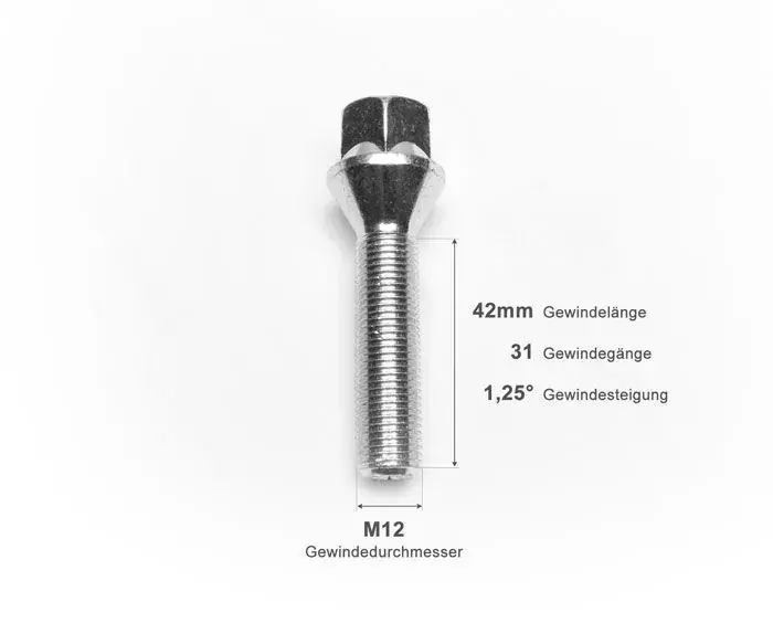 TA Technix Radschraube M12 x 1.25 x 42 KE Kegelbund Direktkauf