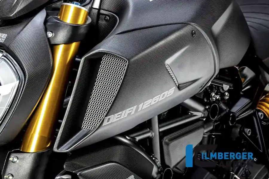 Ilmberger Carbon Lufteinlasskanalverkleidung links matt passend für Ducati Diavel 1260 Neuheit