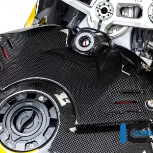 Geprüft Ilmberger Carbon Tankabdeckung oben mit Zündungsdeckel glänzend passend für Ducati Panigale V4 / V4S / V4R ab 2019