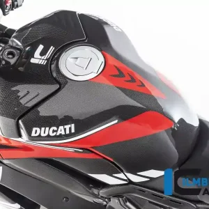Preisreduziert Ilmberger Carbon Tankverkleidung mit Crashpads glänzend passend für Ducati Panigale V4 V4S V4R ab 2019